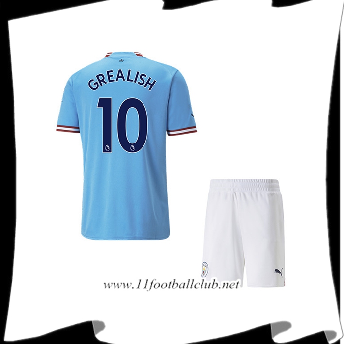 Maillot de Foot Manchester City (GREALISH #10) Enfants Domicile 2022/23