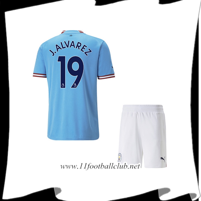 Maillot de Foot Manchester City (J.ALVAREZ #19) Enfants Domicile 2022/23