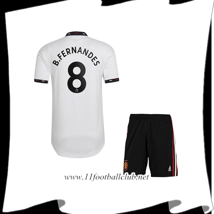 Maillot de Foot Manchester United (B. FERNANDES #8) Enfants Exterieur 2022/23