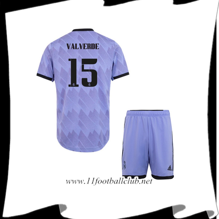 Maillot de Foot Real Madrid (VALVERDE #15) Enfants Exterieur 2022/23