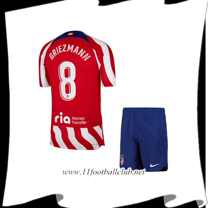 Maillot de Foot Atletico Madrid (GRIEZMANN #8) Enfants Domicile 2022/23