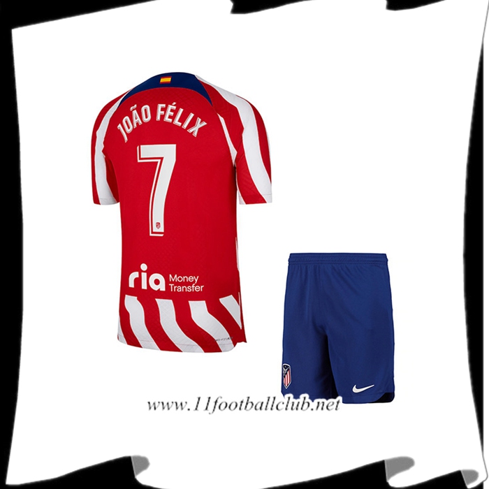 Maillot de Foot Atletico Madrid (JOÃO FÉLIX #7) Enfants Domicile 2022/23