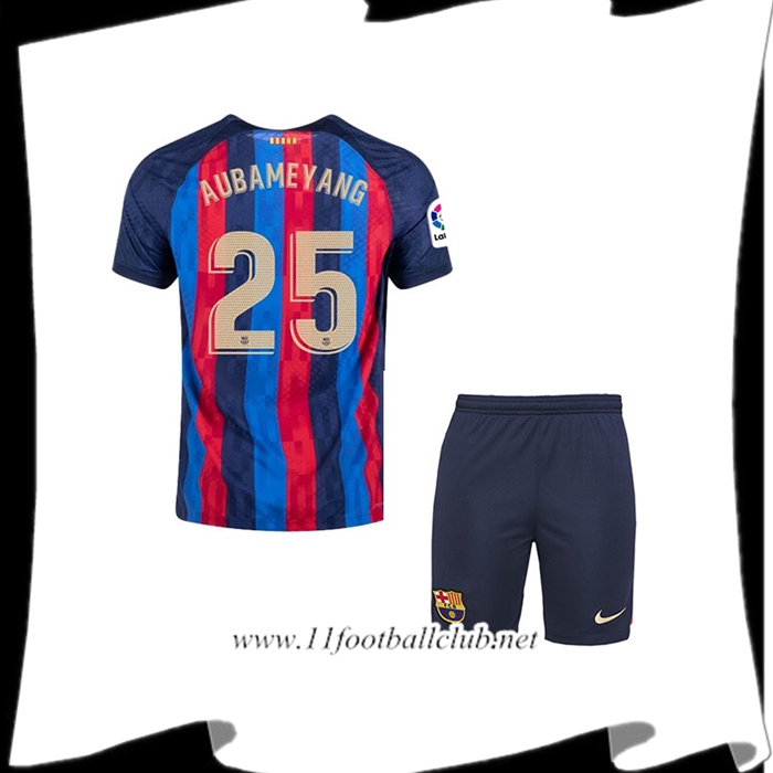 Maillot de Foot FC Barcelone (AUBAMEYANG #25) Enfants Domicile 2022/23
