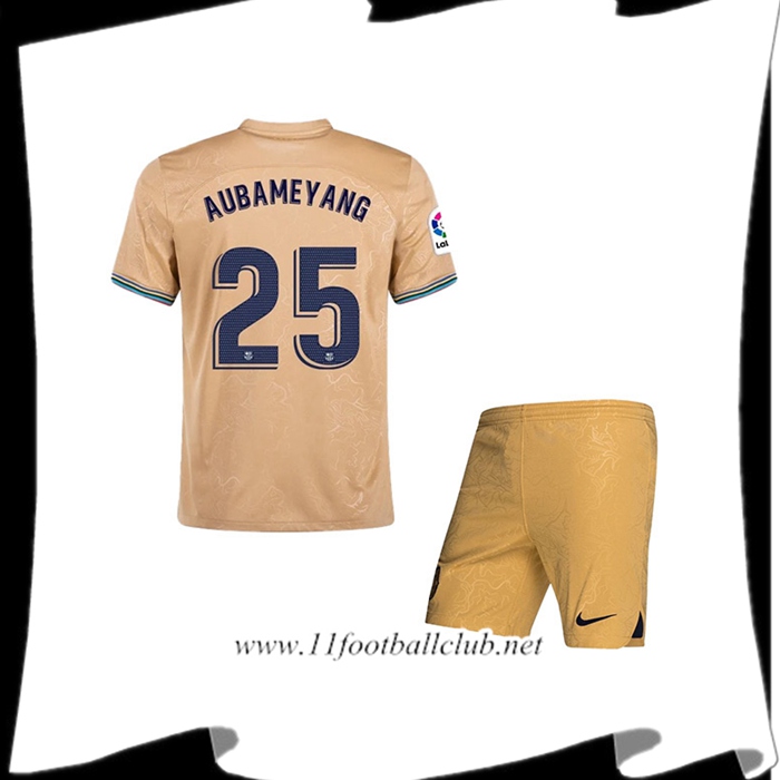 Maillot de Foot FC Barcelone (AUBAMEYANG #25) Enfants Exterieur 2022/23