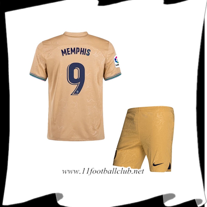 Maillot de Foot FC Barcelone (MEMPHIS #9) Enfants Exterieur 2022/23