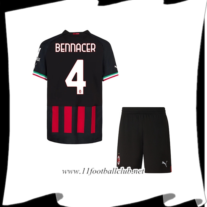 Maillot de Foot Milan AC (BENNACER #4) Enfants Domicile 2022/23