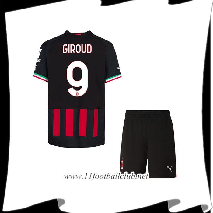 Maillot de Foot Milan AC (GIROUD #9) Enfants Domicile 2022/23