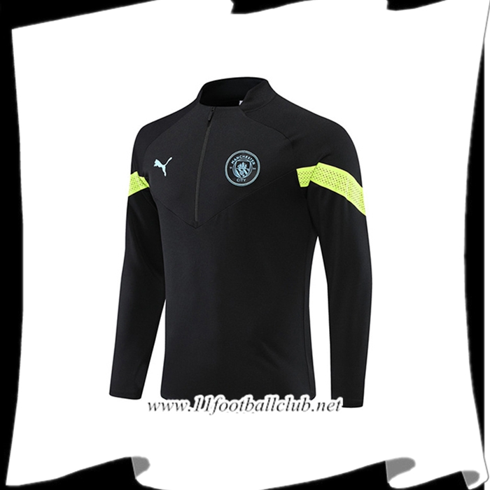 Sweatshirt Training Manchester City Noir/Vert 2022/2023