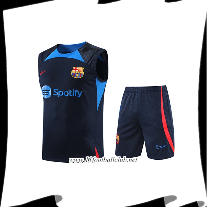 Ensemble Training Debardeur + Shorts FC Barcelone Bleu Marin 2022/2023