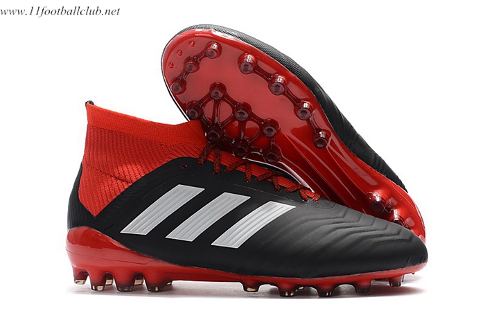 Adidas Chaussures de Foot Predator 18.1 AG Noir/Rouge