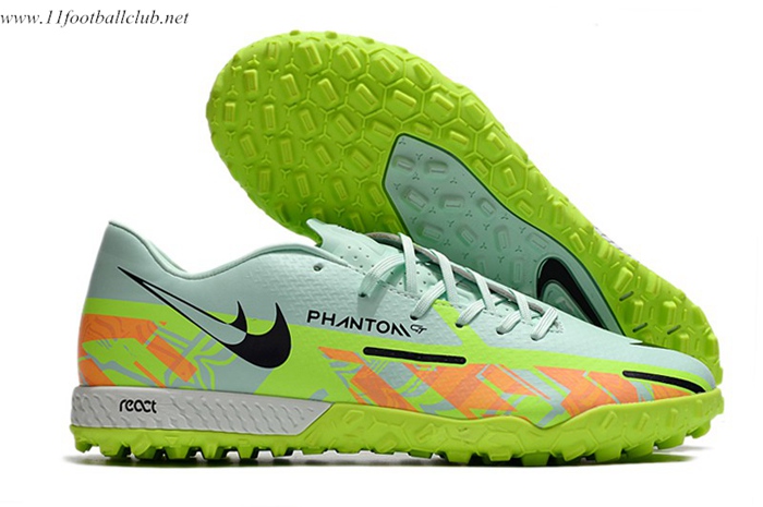 Nike Chaussures de Foot React Phantom GT2 Pro TF Vert