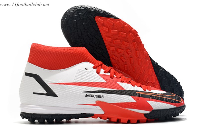 Nike Chaussures de Foot Superfly 8 Academy TF Rouge/Blanc