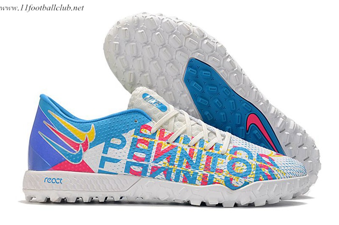 Nike Chaussures de Foot React Phantom GT Pro TF Jaune/Rose/Bleu