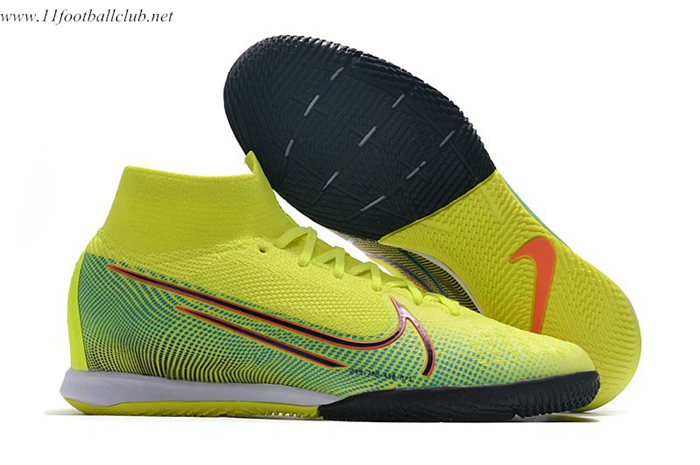 Nike Chaussures de Foot Mercurial Superfly 7 Elite MDS IC Jaune/Vert