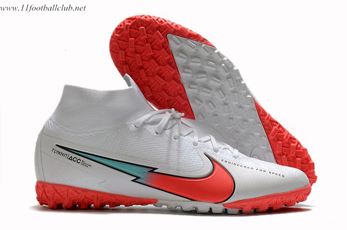 Nike Chaussures de Foot Mercurial Superfly 7 Elite MDS TF Blanc
