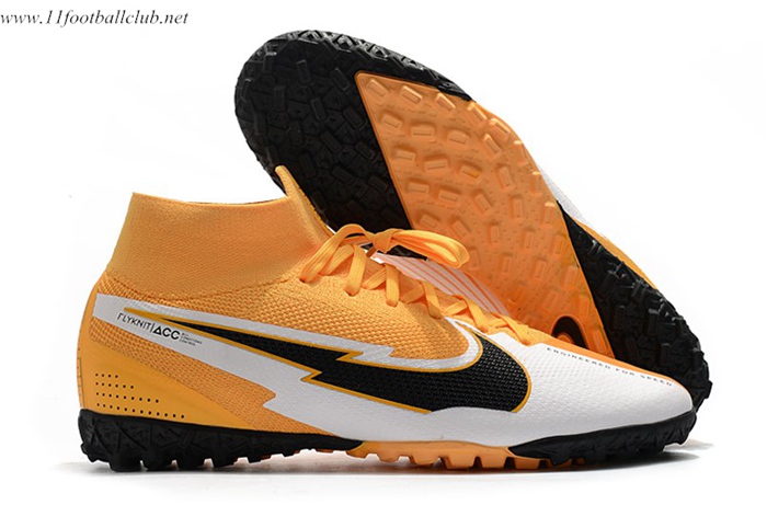 Nike Chaussures de Foot Mercurial Superfly 7 Elite MDS TF Orange/Blanc