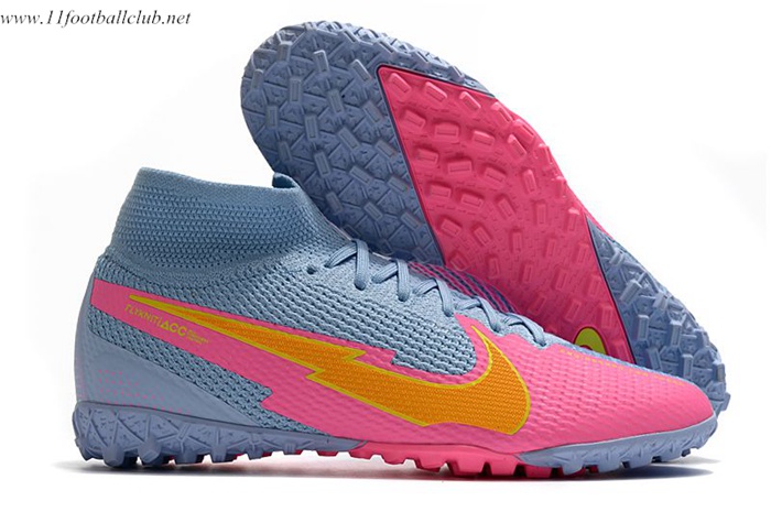 Nike Chaussures de Foot Mercurial Superfly 7 Elite MDS TF Rose/Bleu