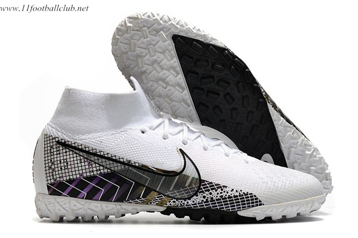 Nike Chaussures de Foot Mercurial Superfly 7 Elite MDS TF Blanc