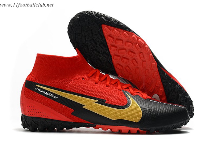 Nike Chaussures de Foot Mercurial Superfly 7 Elite MDS TF Rouge/Noir