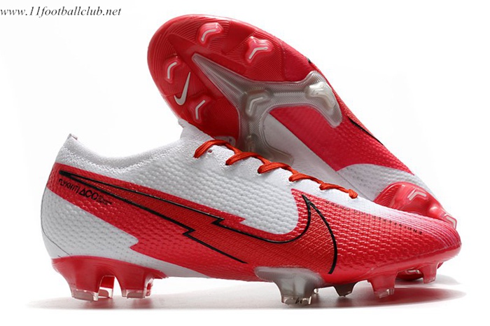Nike Chaussures de Foot Mercurial Vapor 13 Elite FG Blanc/Rouge