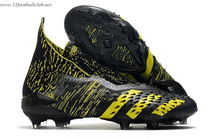 Adidas Chaussures de Foot Predator Freak + FG Noir/jaune