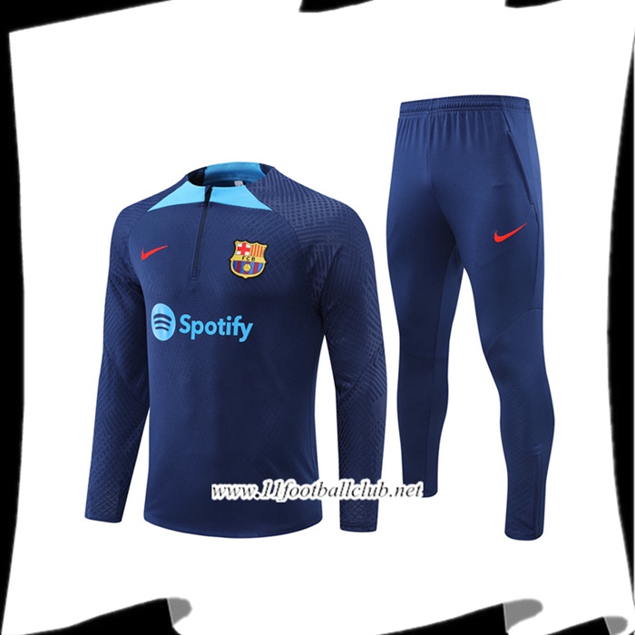 Ensemble Survetement de Foot FC Barcelone Bleu 2022/2023