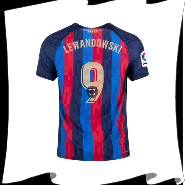 Flocage Officiel FC Barcelone 2022/2023 – Nom Lewandowski – Doré (Footpress®)