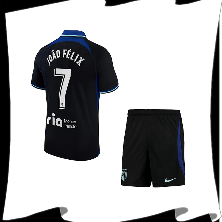 Maillot de Foot Atletico Madrid (JOÃO-FÉLIX #7) Enfant Exterieur 2022/2023