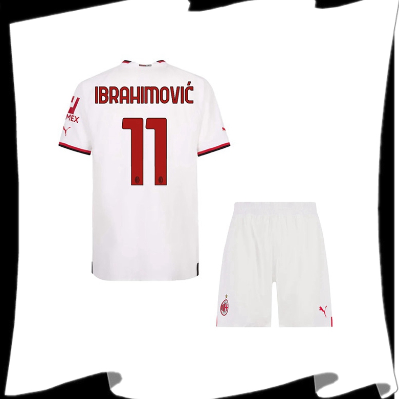 Maillot de Foot Milan AC (IBRAHIMOVIĆ #11) Enfant Exterieur 2022/2023