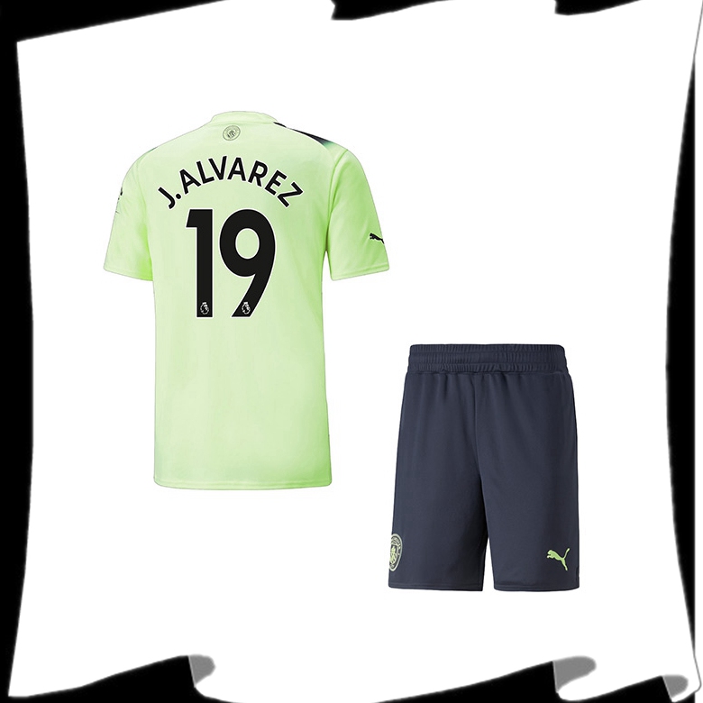 Maillot de Foot Manchester City (J.ALVAREZ #19) Enfant Third 2022/2023