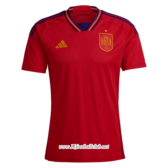 Nouveau Maillot Equipe Foot Espagne Domicile Coupe du monde 2022