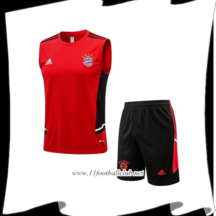 Ensemble Training Debardeur + Shorts Bayern Munich Rouge/Noir 2022/2023