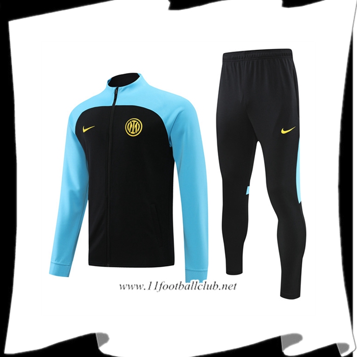 Ensemble Survetement de Foot - Veste Inter Milan Noir/Bleu 2022/2023