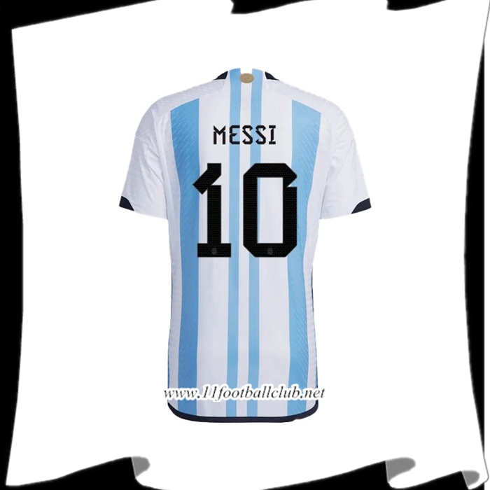 Maillot de Foot Argentine (MESSI #10) Coupe Du Monde 2022 Domicile