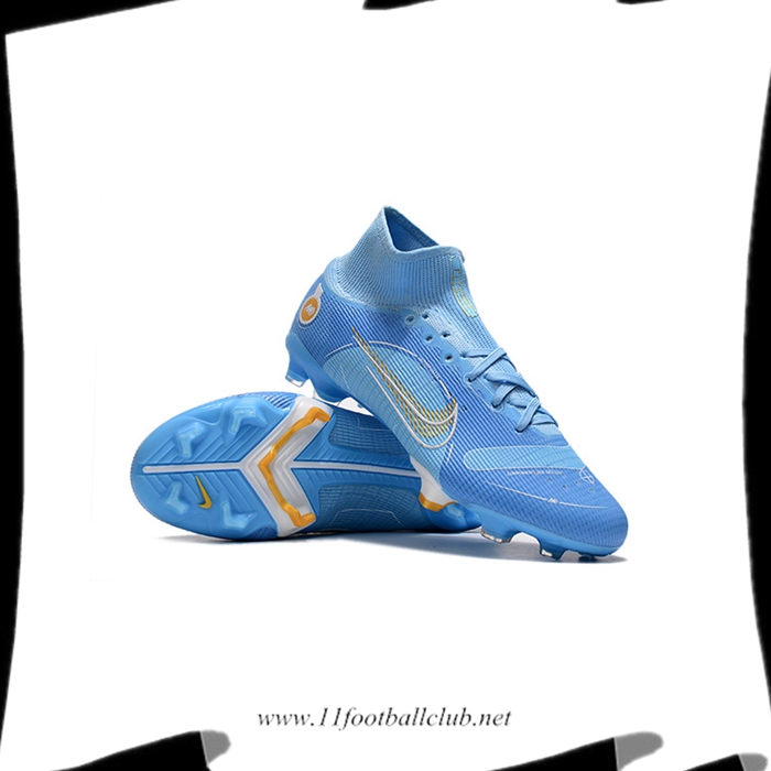 Nike Chaussures de Foot Mercurial 14 High Gang FG Bleu Clair