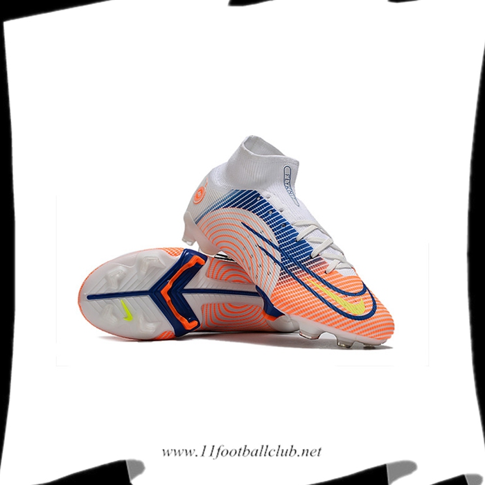 Nike Chaussures de Foot Mercurial 14 High Gang FG Blanc/Rose