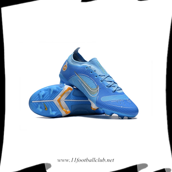 Nike Chaussures de Foot Mercurial 14 Low Gang FG Bleu Clair