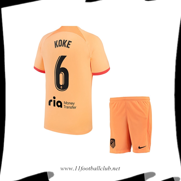 Maillot de Foot Atletico Madrid (KOKE #6) Enfants Third 2022/2023