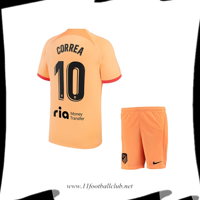 Maillot de Foot Atletico Madrid (CORREA #10) Enfants Third 2022/2023