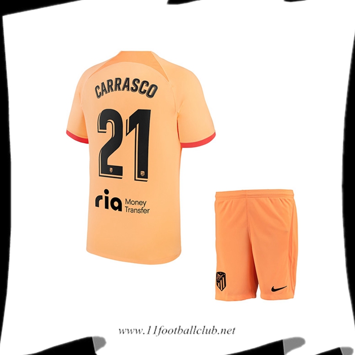 Maillot de Foot Atletico Madrid (CARRASCO #21) Enfants Third 2022/2023