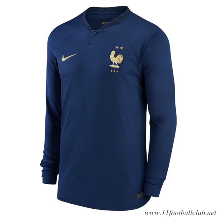 Nouveau Maillot Equipe Foot France Domicile Manches Longues 2022/2023