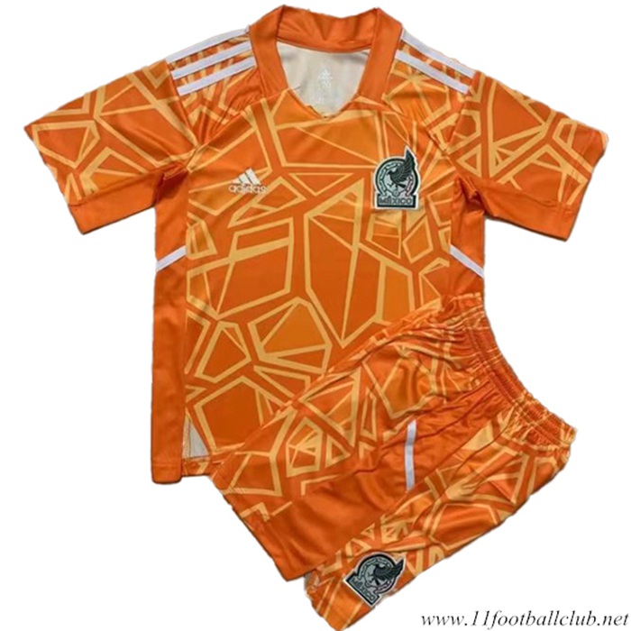 Nouveau Maillot de Foot Mexique Enfant Gardien de But Orange 2022/2023