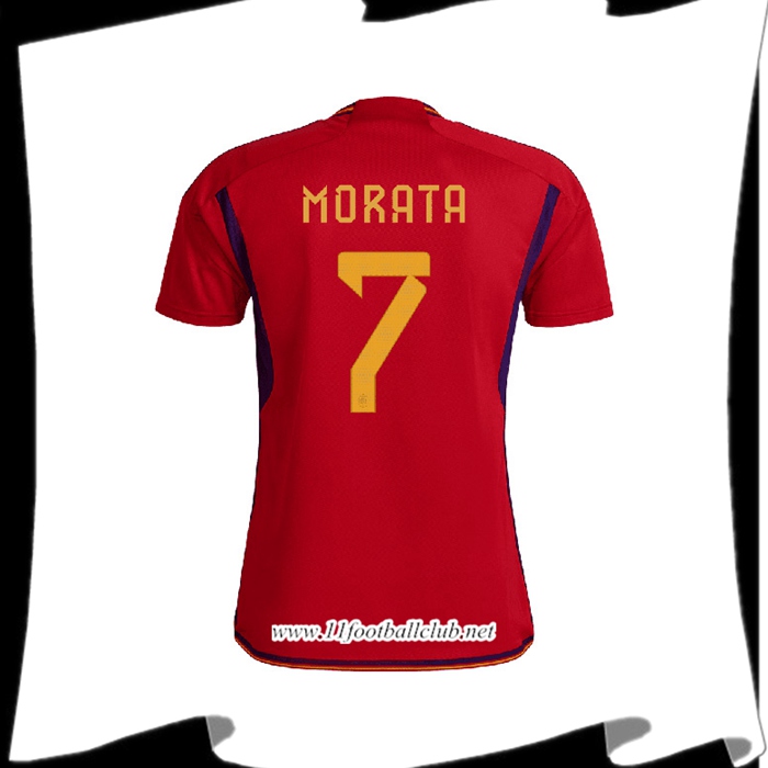 Maillot de Foot Espagne (MORATA #7) Coupe Du Monde 2022 Domicile