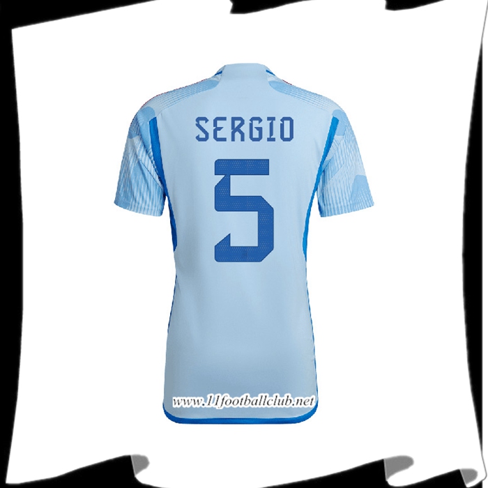 Maillot de Foot Espagne (SERGIO #5) Coupe Du Monde 2022 Exterieur