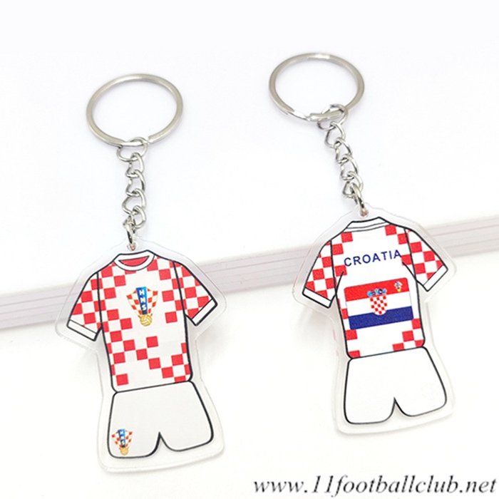 Nouveau Porte-clés Coupe Du Monde 2022 Croatie Blanc/Rouge