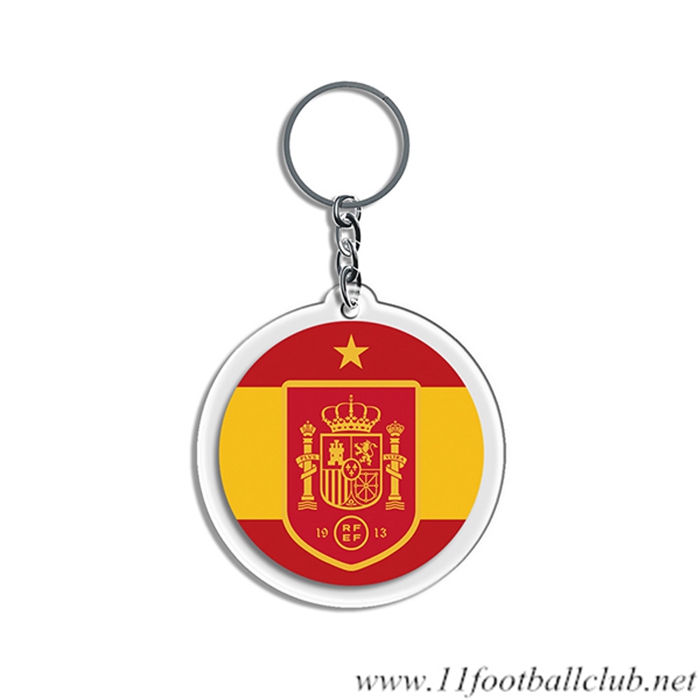 Nouveau Porte-clés Arrondir Coupe Du Monde 2022 Espagne Jaune/Rouge