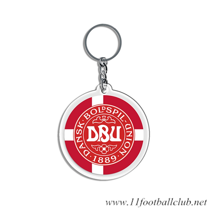 Nouveau Porte-clés Arrondir Coupe Du Monde 2022 Danemark Rouge/Blanc