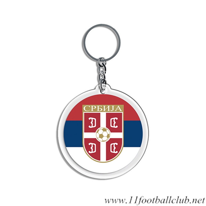 Nouveau Porte-clés Arrondir Coupe Du Monde 2022 Serbie Rouge/Blanc/Bleu