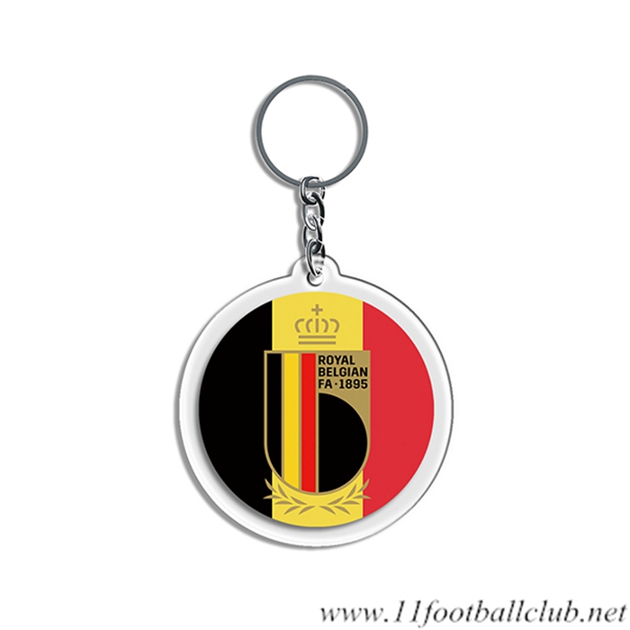 Nouveau Porte-clés Arrondir Coupe Du Monde 2022 Belgique Noir/Jaune/Rouge