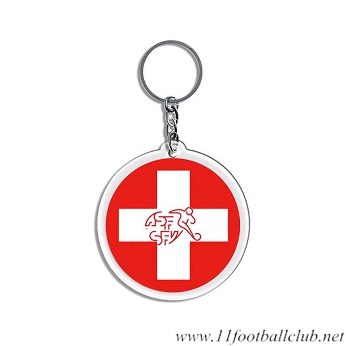 Nouveau Porte-clés Arrondir Coupe Du Monde 2022 Suisse Rouge/Blanc